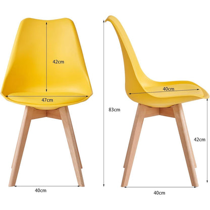 Skandinavische Esszimmerstühle 4er Set, Gelb