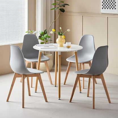 Esszimmerstuhl-Set 4er-Pack Grau – Massivholzbeine & Komfort