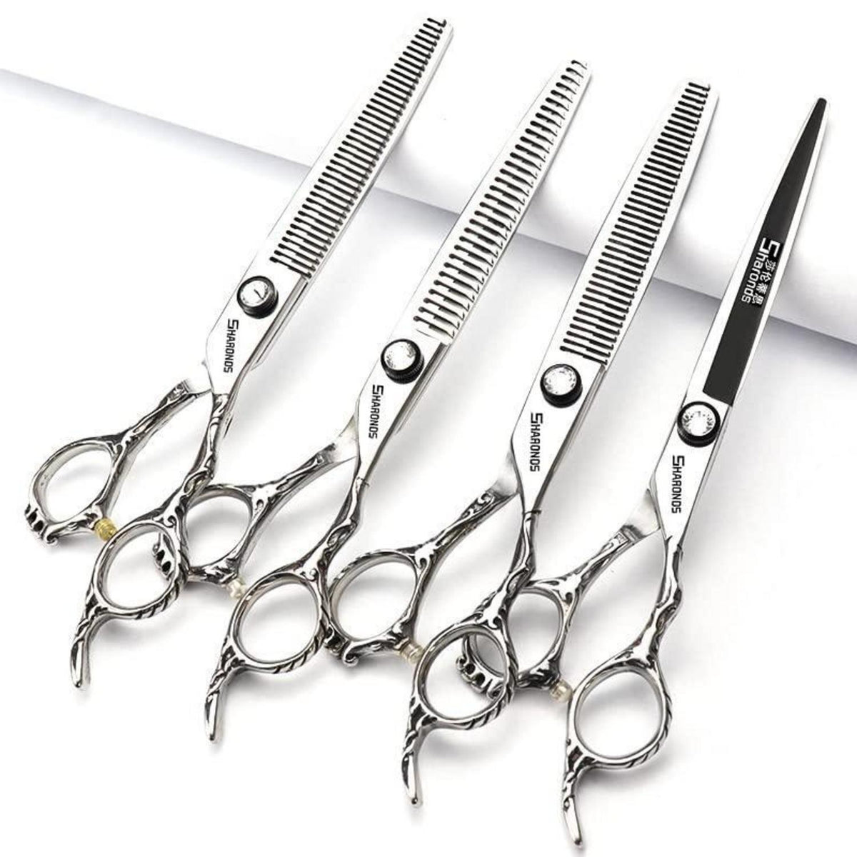 Professionelle Friseurschere 19cm - 4er Set für präzises Haareschneiden