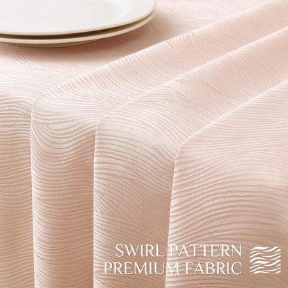 Rechteckige Tischdecke Jacquard Wirbelmuster – Wasserabweisend Rosa