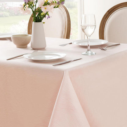 Rechteckige Tischdecke Jacquard Wirbelmuster – Wasserabweisend Rosa