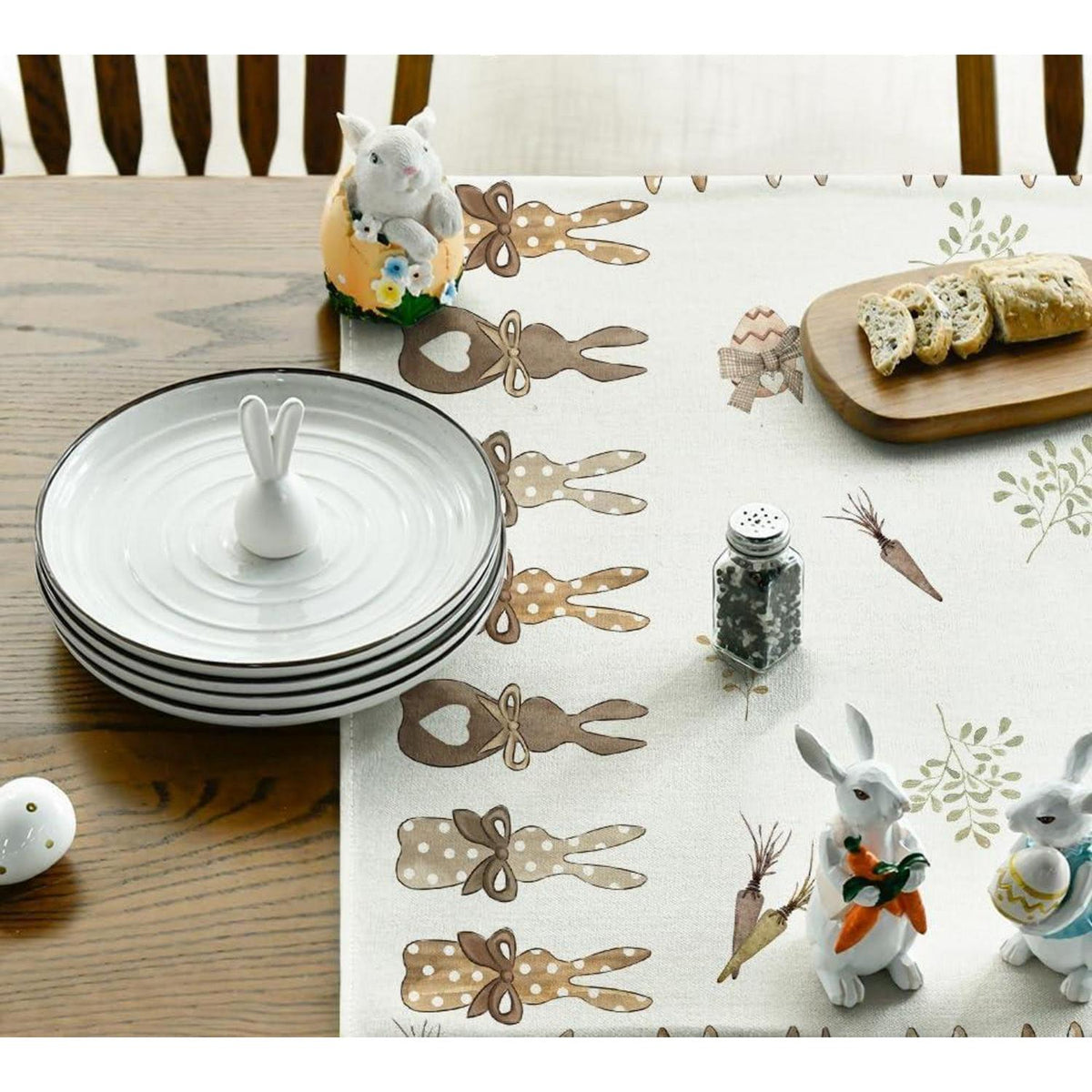 Oster Tischdecke Hase Karotte 85x85 cm Beige/Braun