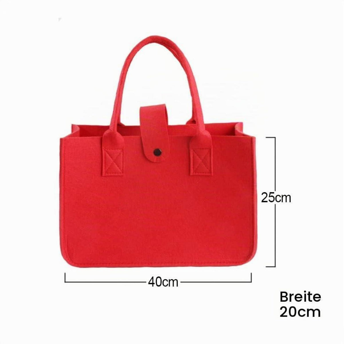 Filztaschen Shopper Set 2 Stück – Robuste & Faltbare Einkaufstaschen Rot