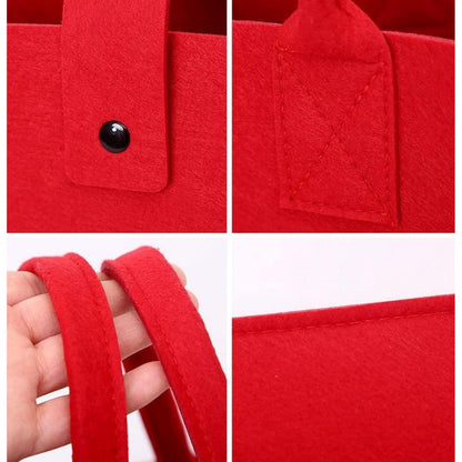 Filztaschen Shopper Set 2 Stück – Robuste & Faltbare Einkaufstaschen Rot