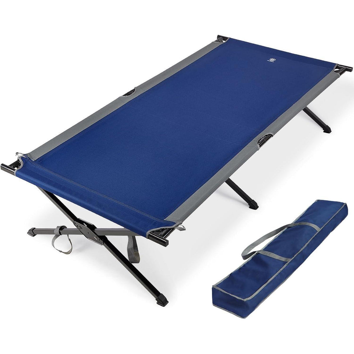 XXL Feldbett 214cm extra breit, 300kg belastbar, blau