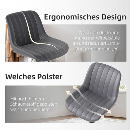 Drehbarer Barhocker 2er Set, Höhenverstellbar, Dunkelgrau