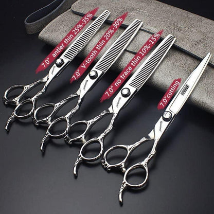 Professionelle Friseurschere 6/7 Zoll Schwarz Rosenmuster