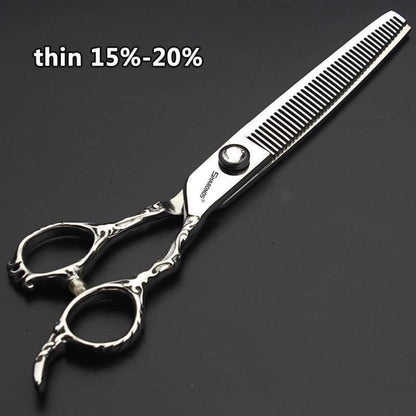 Professionelle Friseurschere 6/7 Zoll Schwarz Rosenmuster
