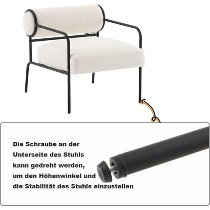 Mingone Loungesessel Lammwolle Weiß - Bequemer Teddy Sessel