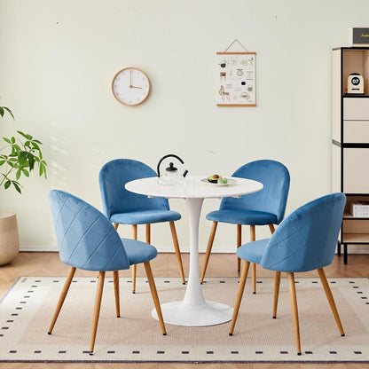 Samt Esszimmerstühle Set (Blau, 6er-Set) – Modern & Komfortabel