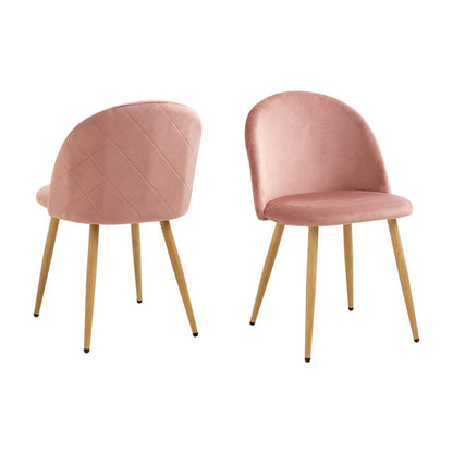 Samt Esszimmerstühle Set (Rosa) – Modern & Komfortabel