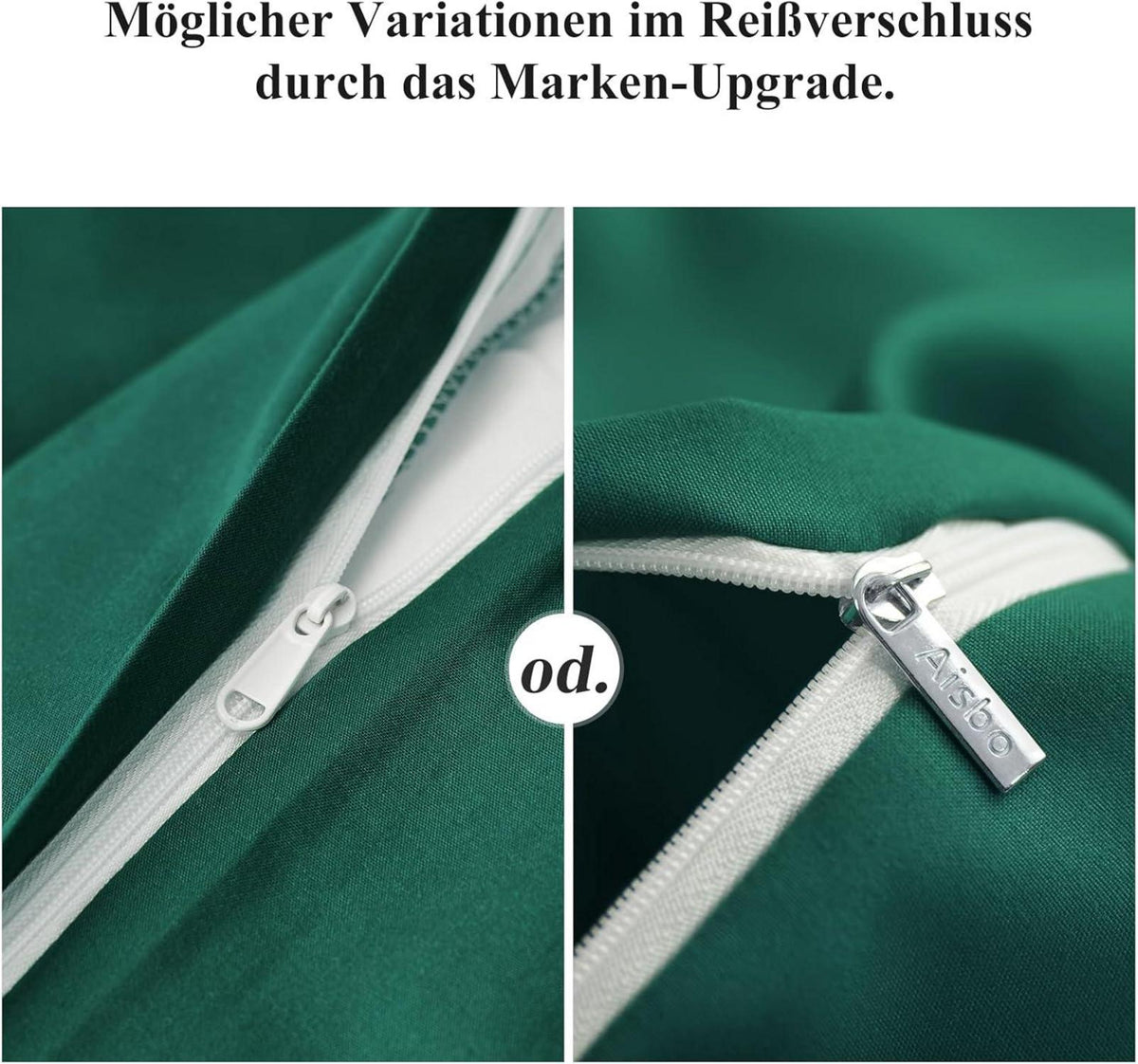 Weicher Kissenbezug 40x80 Grün 2er Set Microfaser Reißverschluss