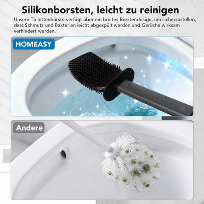 Silikon Toilettenbürste Set mit Halter – Grau