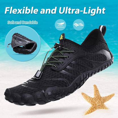 Aqua Schuhe Damen Herren Schnelltrocknend Schwarz 36-46