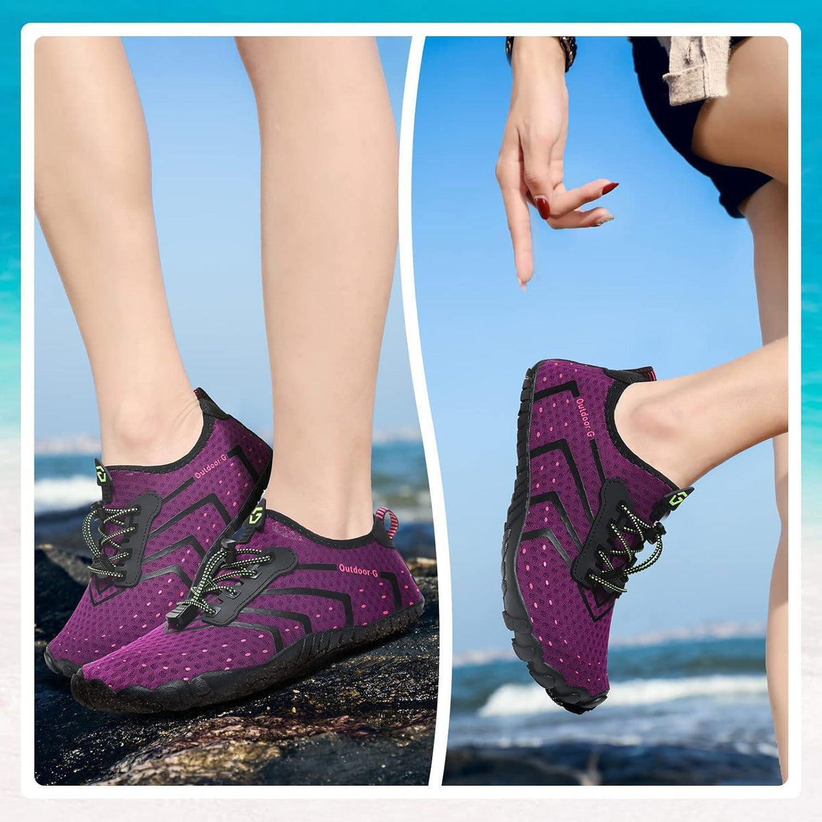Wasserschuhe Damen Herren Schnelltrocknend Lila 36-46