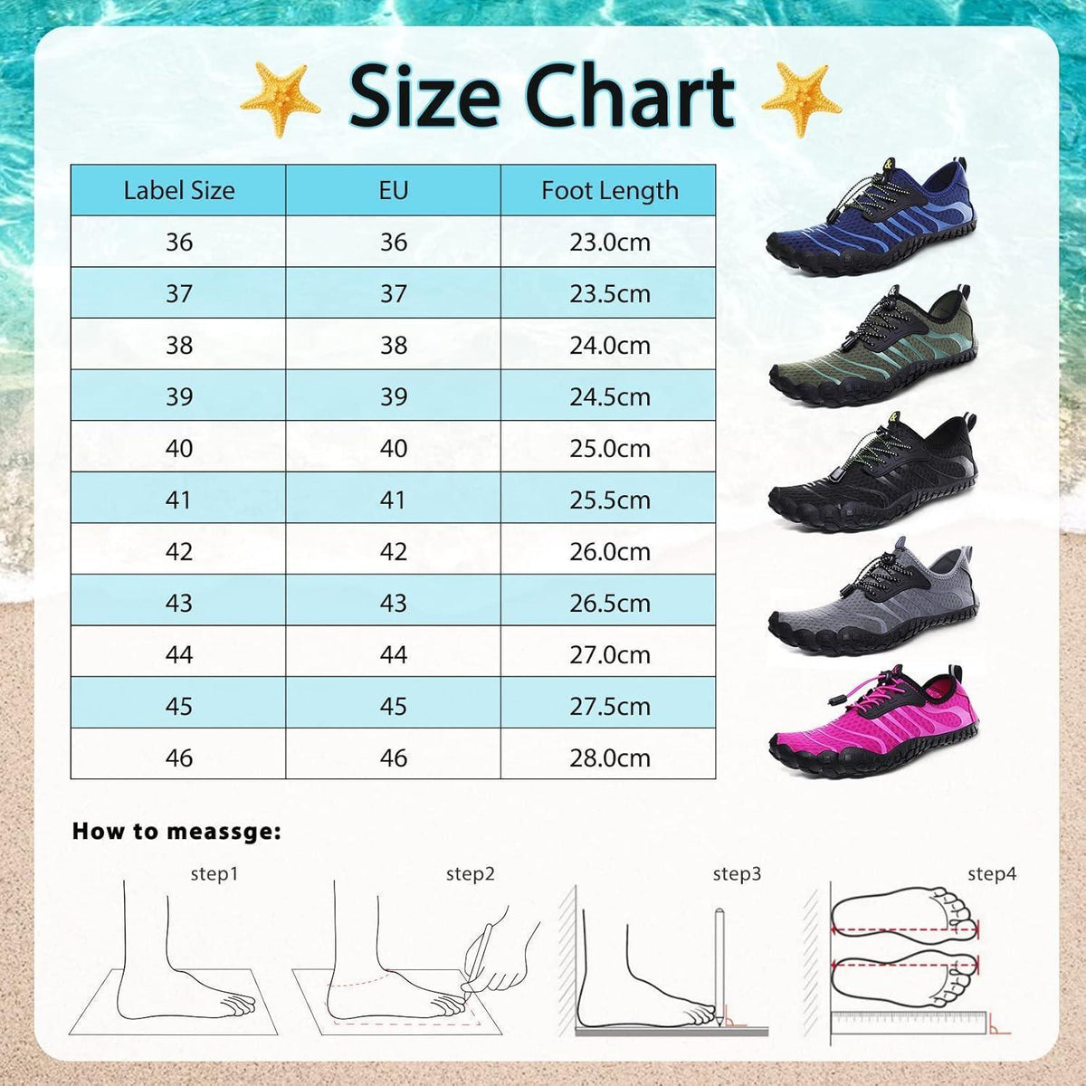 Wasserschuhe Damen Herren Schnell Trocknend Blau 36-46