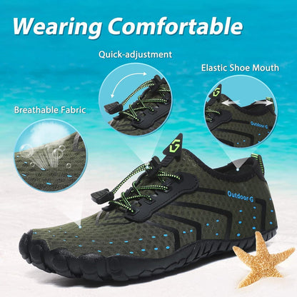 Wasserschuhe Damen Herren Schnelltrocknend Grün 36-46
