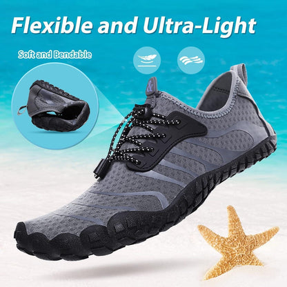 Aqua Schuhe Damen Herren Schnelltrocknend Grau 36-46EU