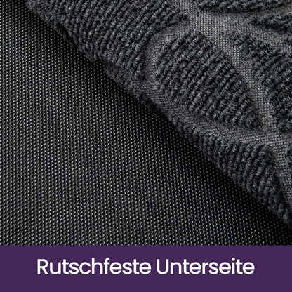 Fußmatte Grau 45x75 cm | Wetterfest, Rutschfest & Schmutzfang