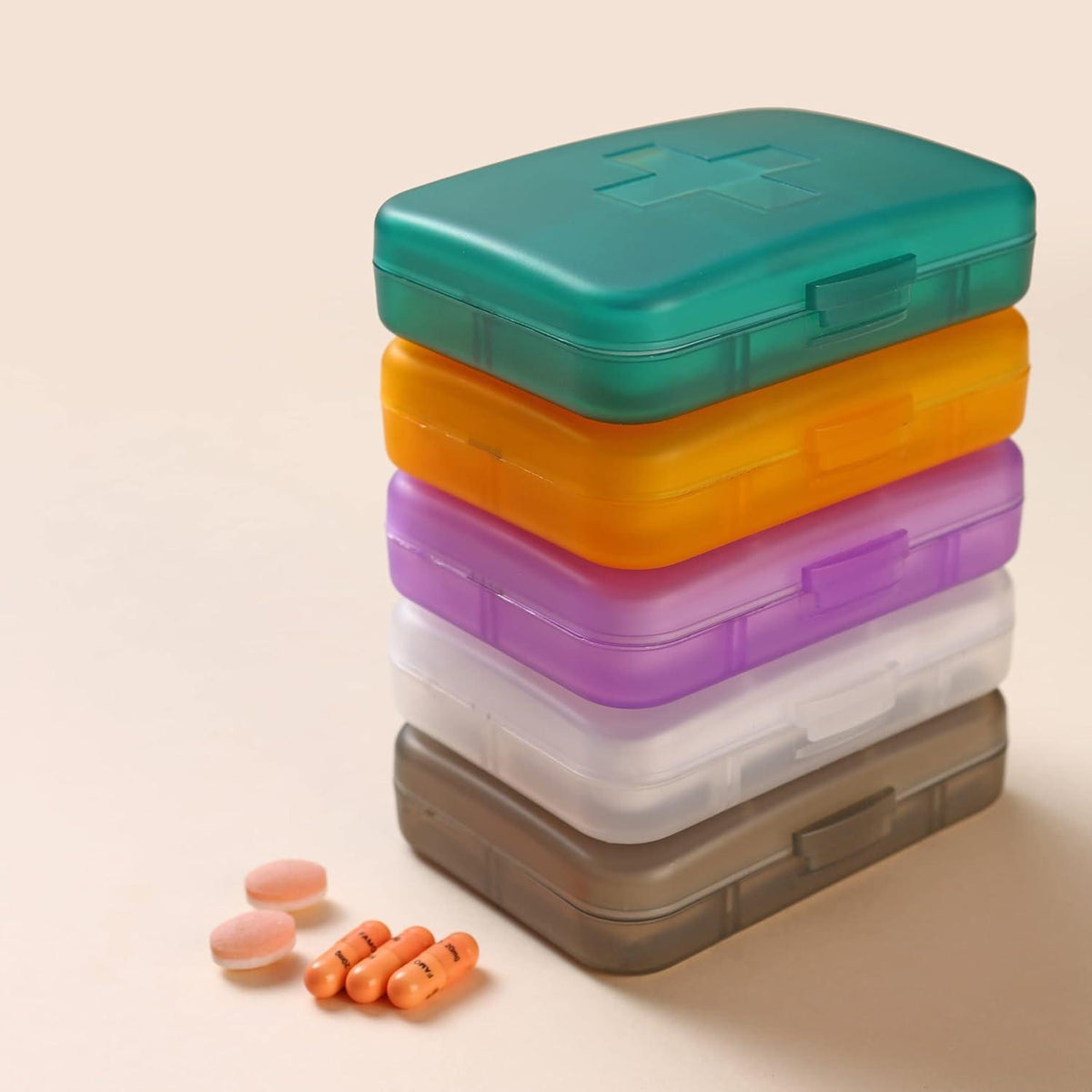 Pillendose wöchentlich tragbarer Pillen-Organizer 6 Fächer für