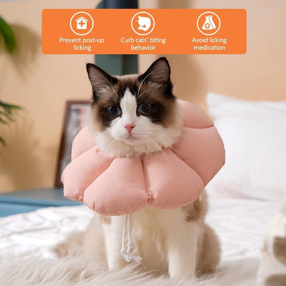 Halskrause Katze Pink Rose S – Schützt Wunden, bequem & waschbar