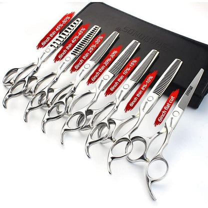 Professionelle Friseurschere 6 Zoll Edelstahl Set 7-teilig