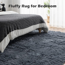 Großer Hochflor Shaggy Teppich Antirutsch Grau 150x240cm