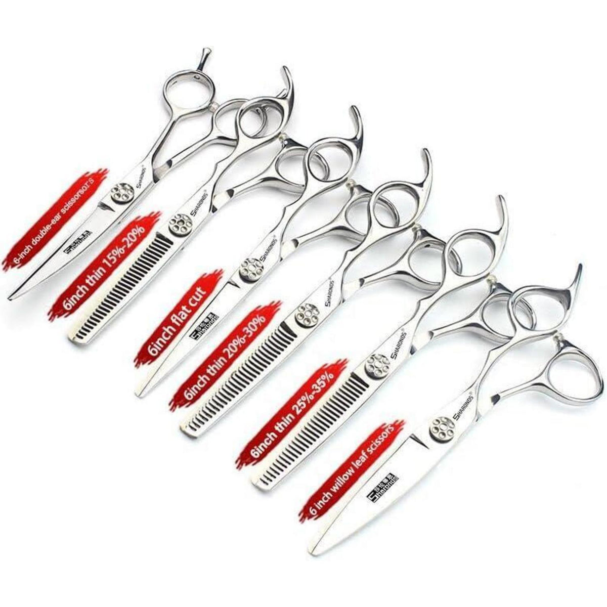 Professionelle Friseurschere 6-Zoll Edelstahl Set 6 Stück