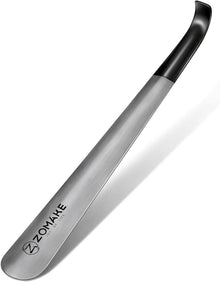 Schuhlöffel Metall 42cm Shoe Horn Edelstahl Silber Gummihülse
