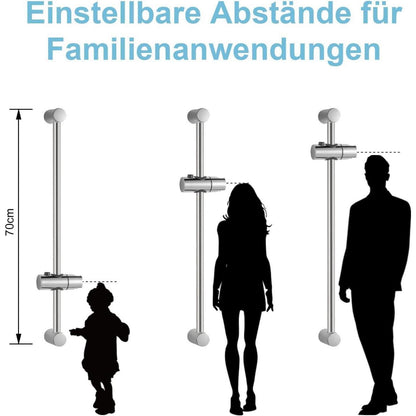 Verstellbare Duschstange Edelstahl 70cm mit Halterung