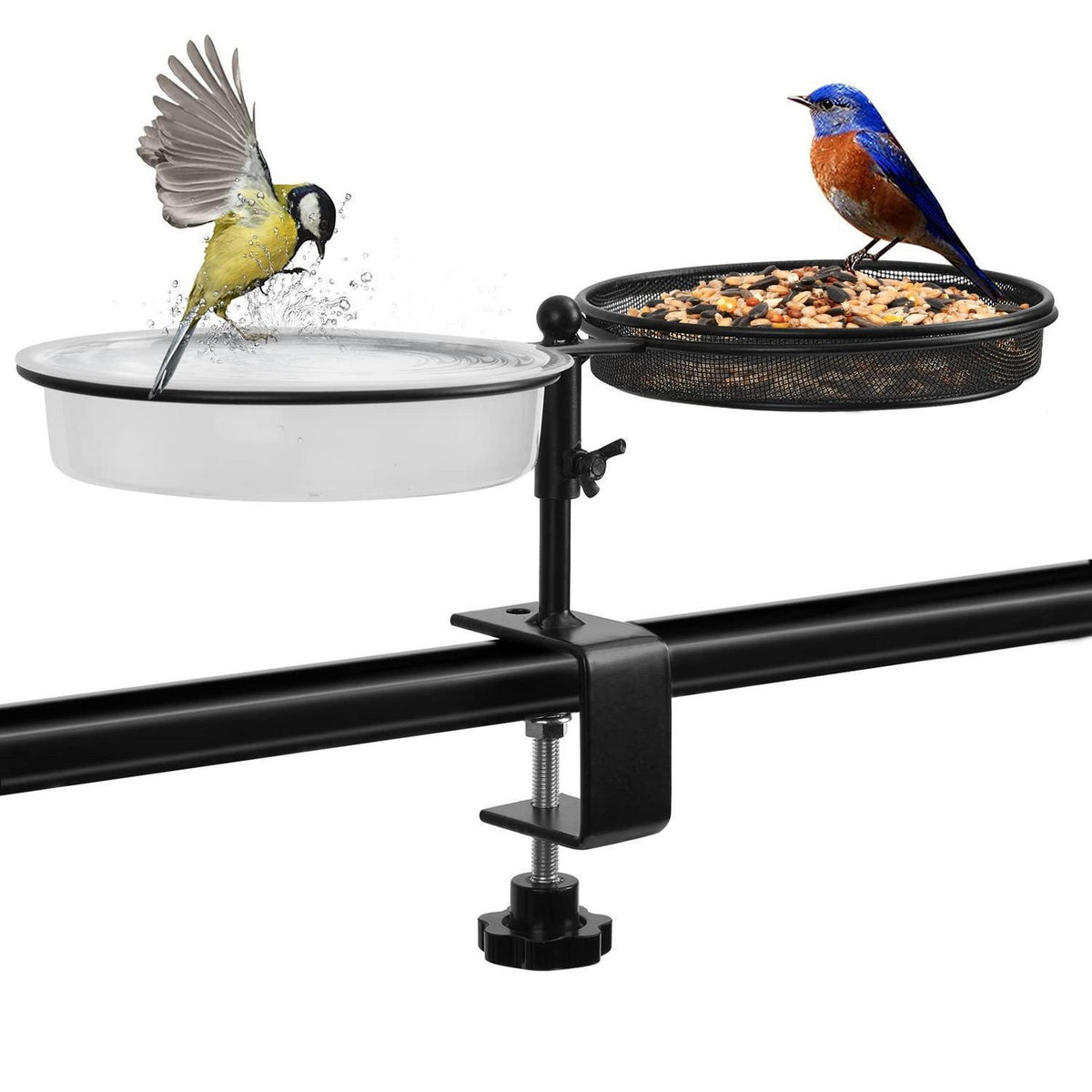 2-in-1 Vogeltränke & Futterstation für Balkon & Garten