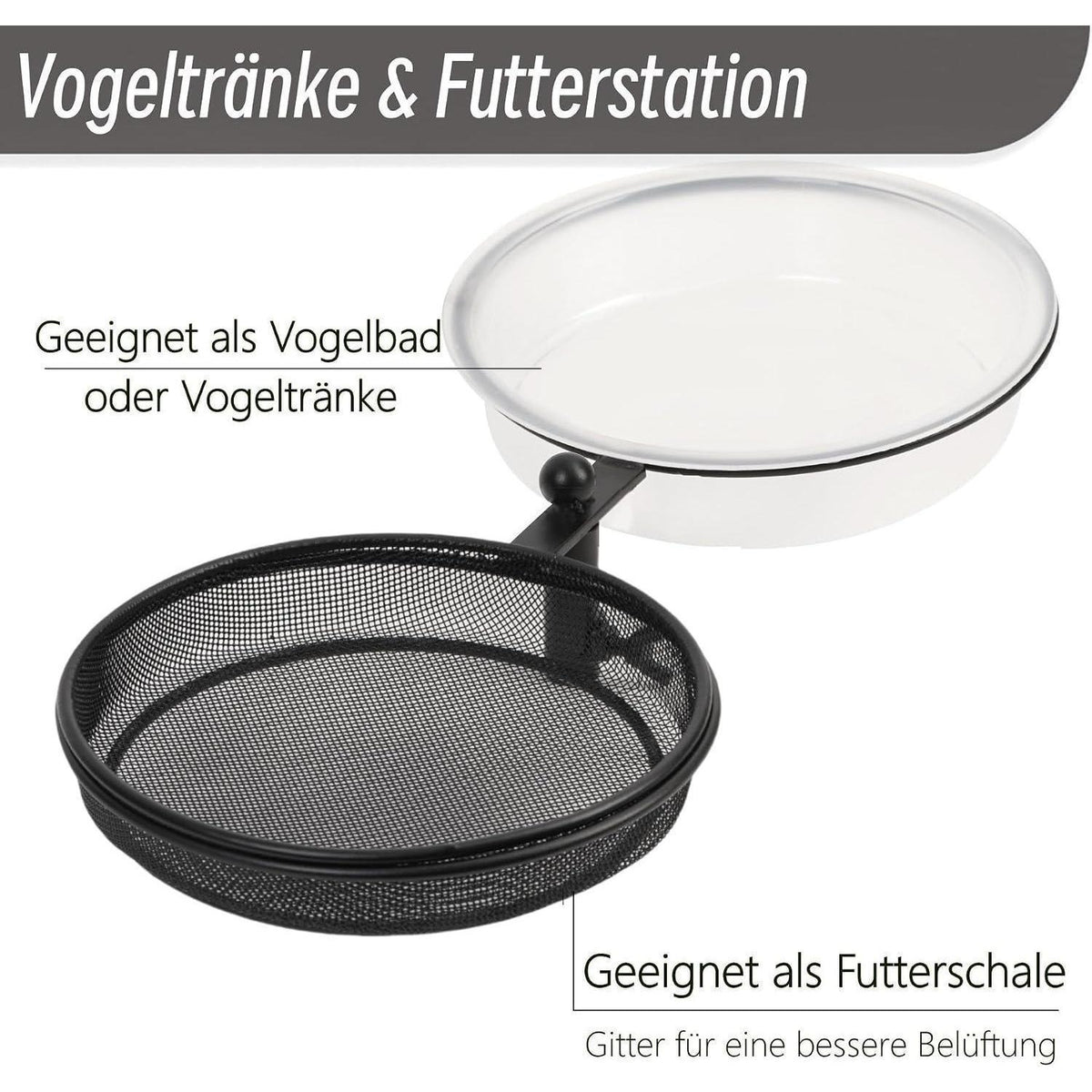 2-in-1 Vogeltränke & Futterstation für Balkon & Garten