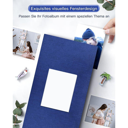 Fotoalbum Dunkelblau mit 300 Fotos, Leineneinband, 10x15 cm