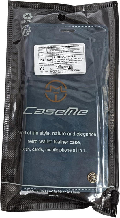 CaseMe Samsung Galaxy S20 FE 5G Premium Lederhülle Blau Flip Case Magnet