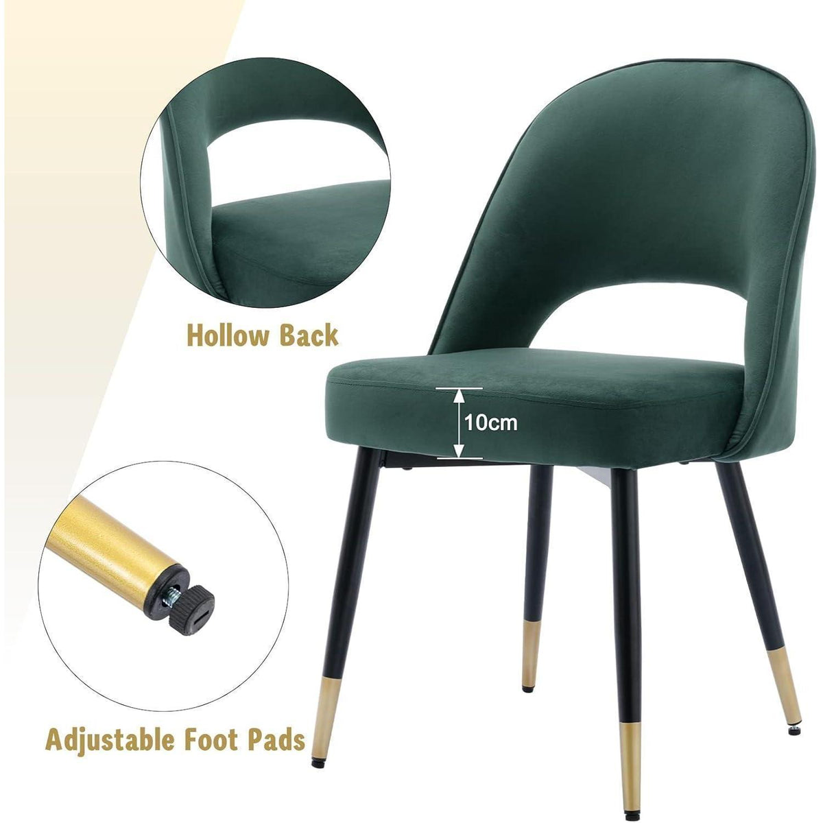 Samt Esszimmerstühle 2er Set – Modern & Komfortabel Grün