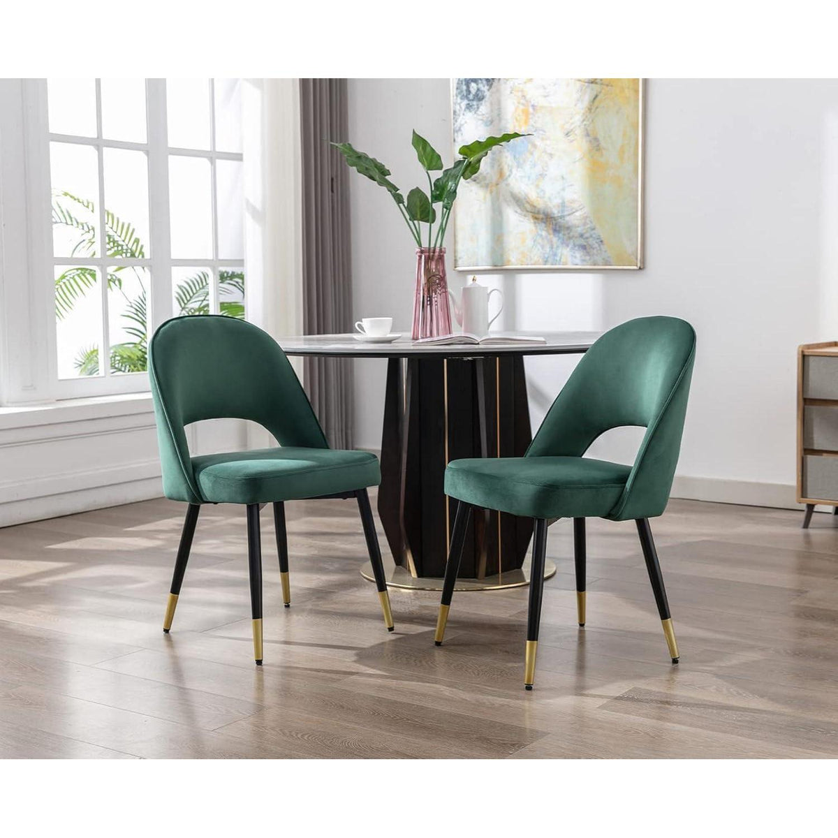 Samt Esszimmerstühle 2er Set – Modern & Komfortabel Grün