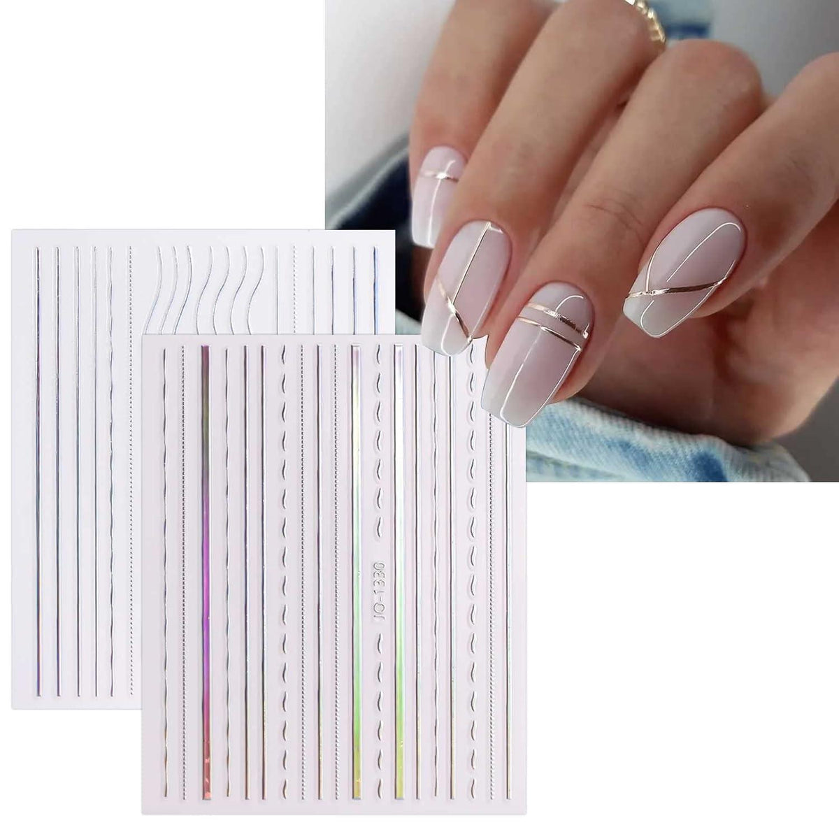 Aurora Nagelsticker – 12 Blatt Holografische Nail Art Aufkleber