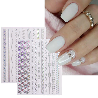 Aurora Nagelsticker – 12 Blatt Holografische Nail Art Aufkleber