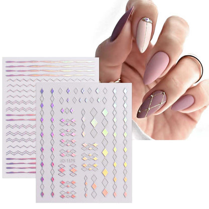 Aurora Nagelsticker – 12 Blatt Holografische Nail Art Aufkleber