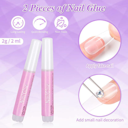 500 Stück Ballerina Nageltips – Mattierte Gel-Nägel für DIY Nail Art