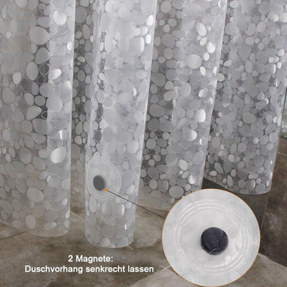 Duschvorhang Anti-Schimmel mit Magneten 92x180cm Steinmuster
