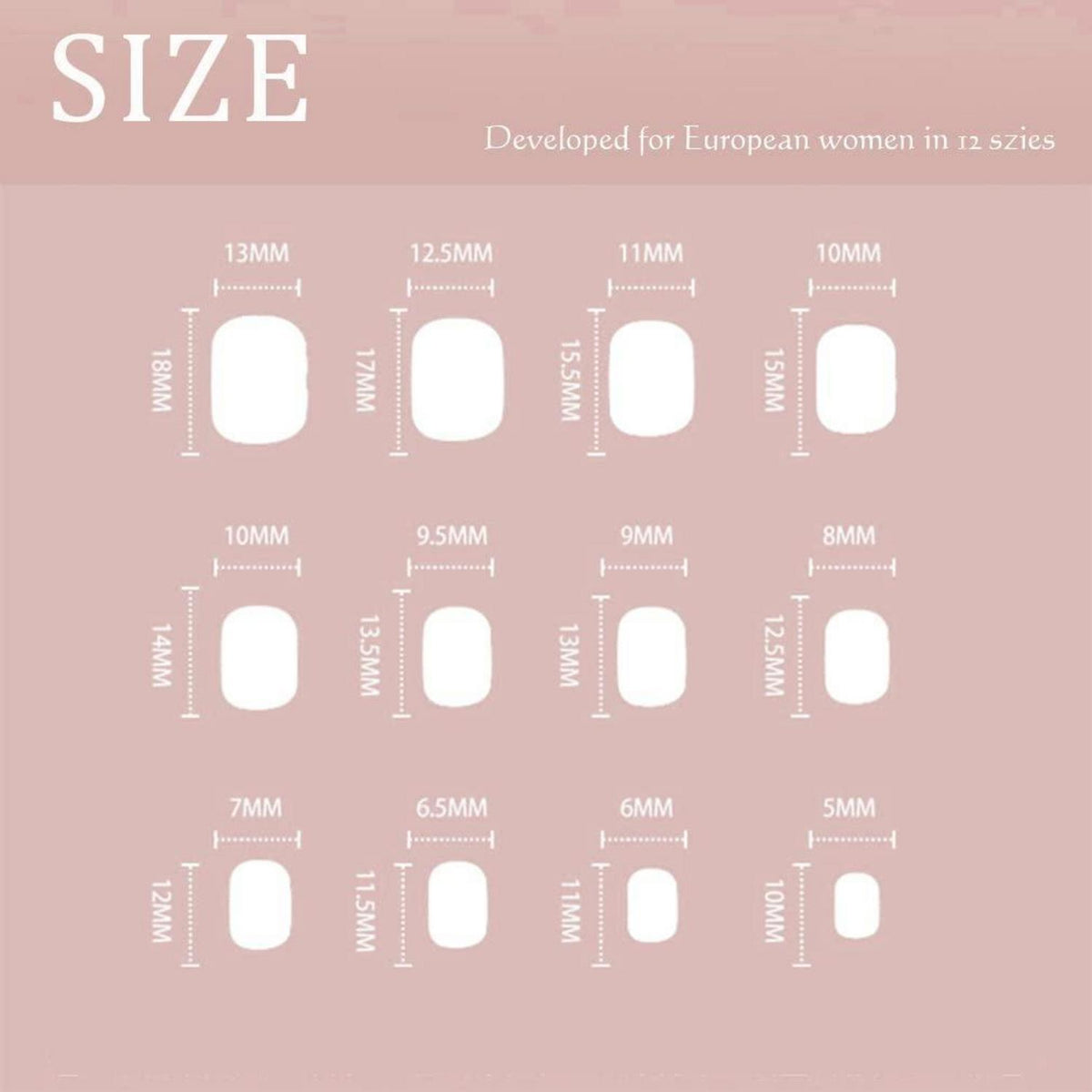 Kurze Quadratische Press On Nails – Glänzend Rosa, 24 Stück