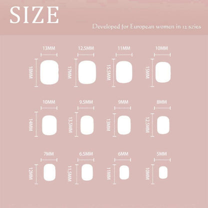 Kurze Quadratische Press On Nails – Glänzend Rosa, 24 Stück
