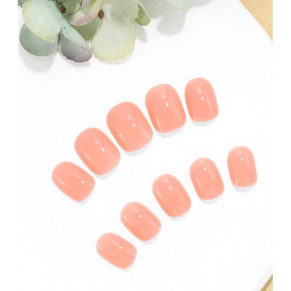 Kurze Quadratische Press On Nails – Glänzend Rosa, 24 Stück