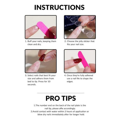 Kurze Quadratische Press On Nails – Glänzend Rosa, 24 Stück