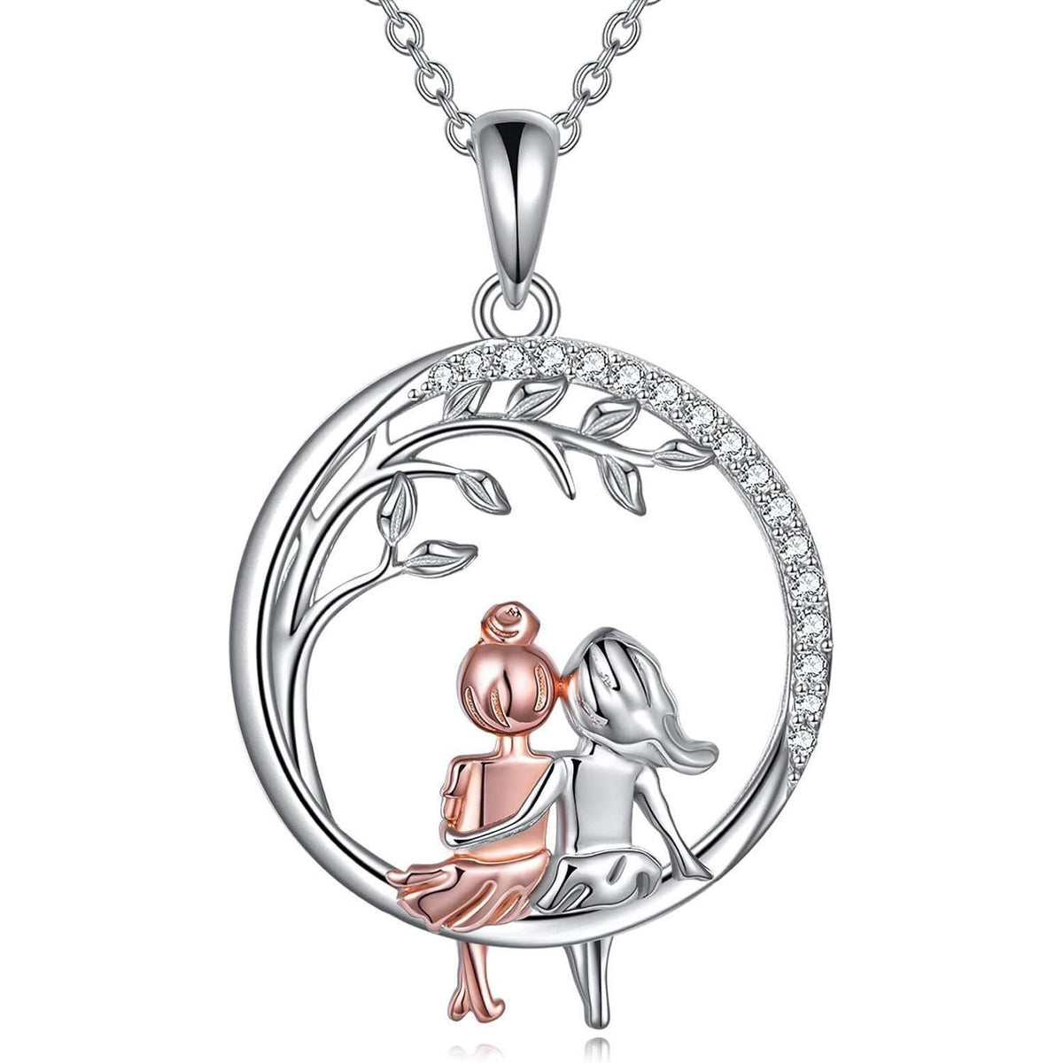 Schwestern Halskette "Always My Sister Forever My Friend" 925 Silber