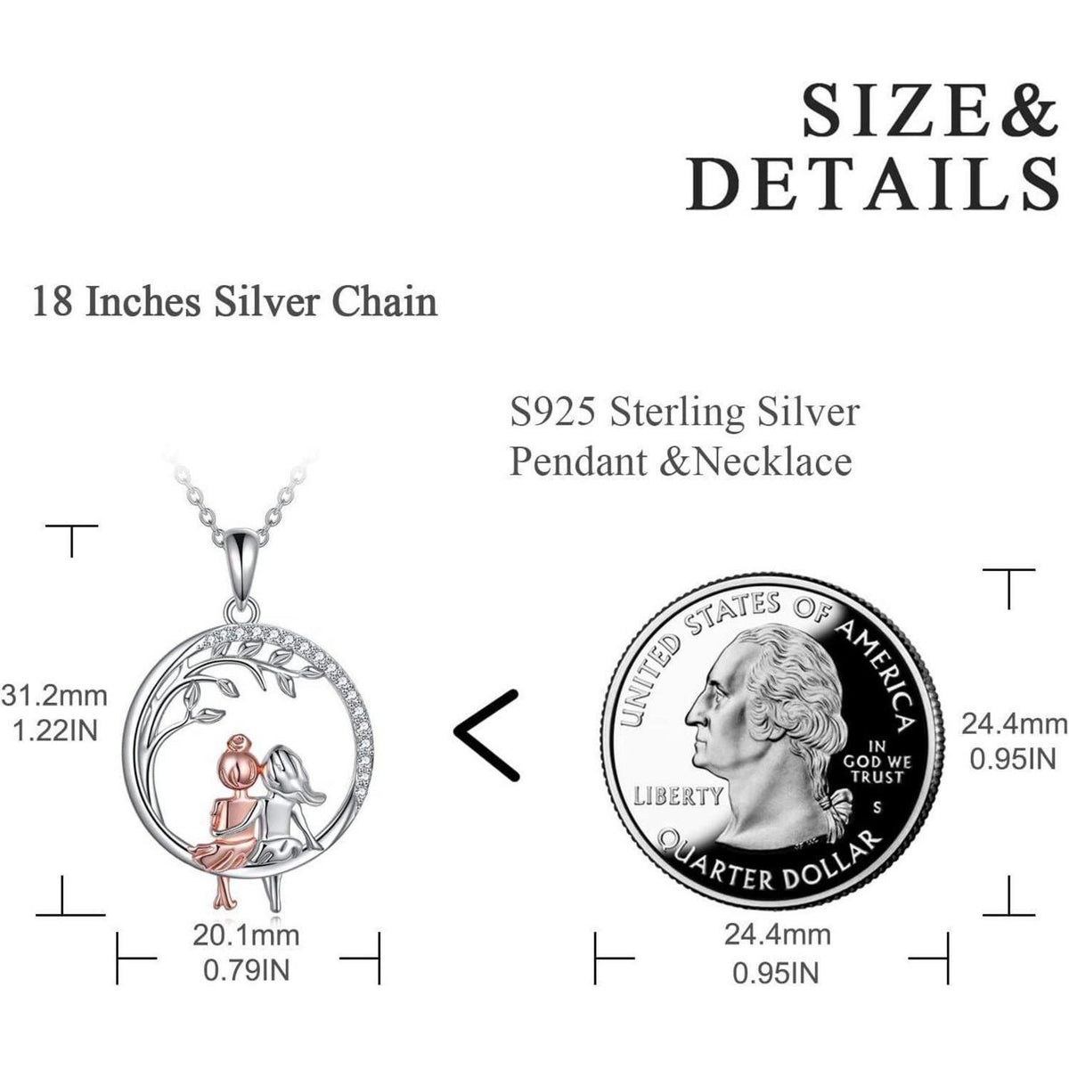 Schwestern Halskette "Always My Sister Forever My Friend" 925 Silber