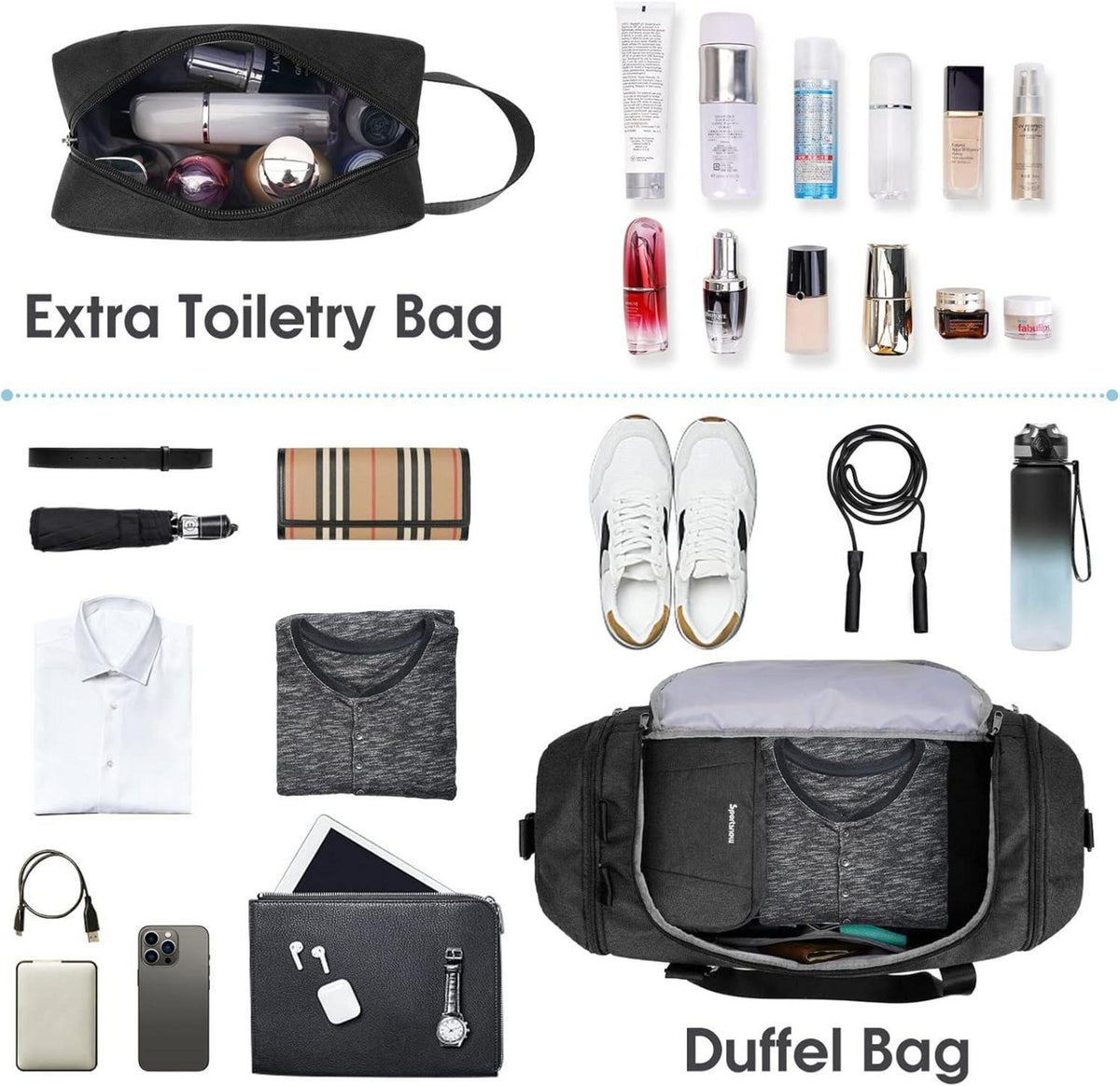 Sporttasche Rucksack Herren Reisetasche mit Schuhfach Nassfach