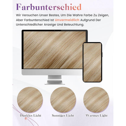 Echthaar Zopfbraut – Braun Blond Highlight 35cm