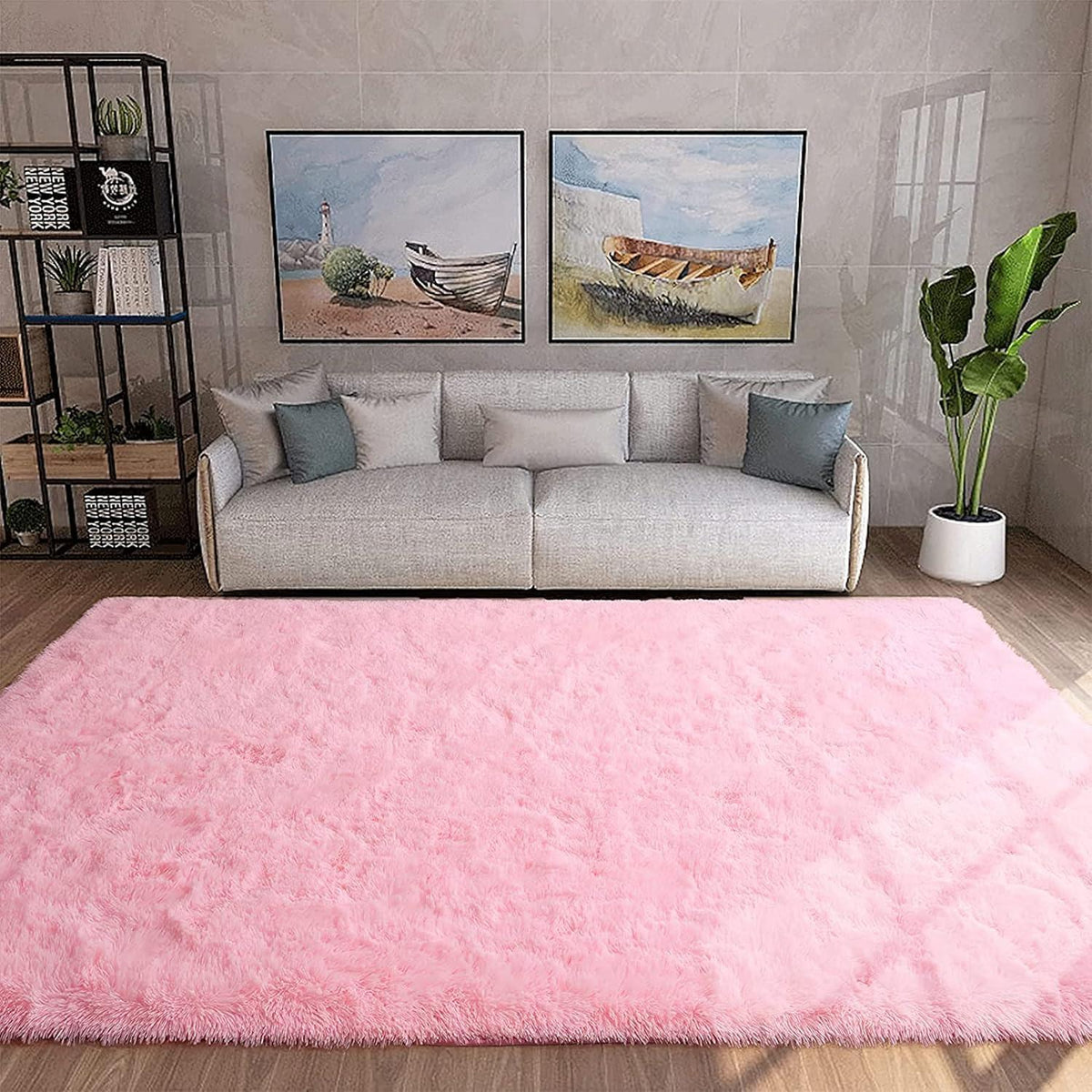Weicher Hochflor Shaggy Teppich Rosa 200x300 cm